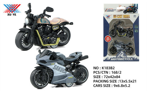 1:36 alloy motorcycle 2 pullback (2 boxes)