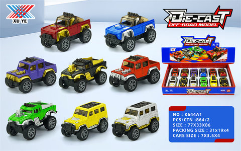 1:64 alloy off-road vehicle pullback (12 packs)