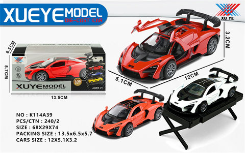 1:36 alloy car model McLaren opens the door and pulls back (1 pack)