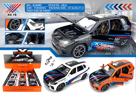 1:24BMWX5alloycarmodelwith6doorlightsandmusic(setof6)