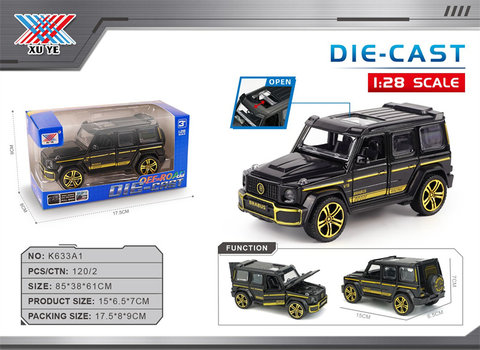 1:28alloycarmodelMercedesBenzG-Classblackgoldversionwithfivedoorreturnforce(1set)