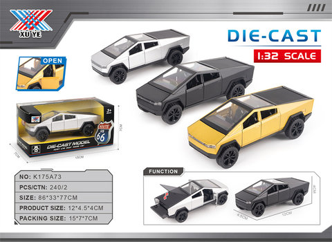 1:32alloycarmodelTeslapickupthreedoorreturnforce(1set)