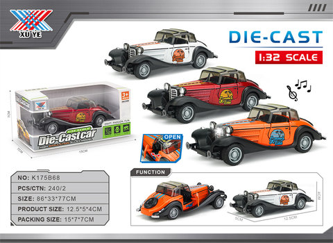 1:32alloypolicecar,MercedesBenzvintagecar,lighting,music,andpower(setof1)