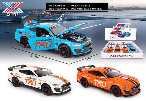 1:24alloycar,FordMustangracingcar,4dooropening,rebound,lighting,music(setof8)