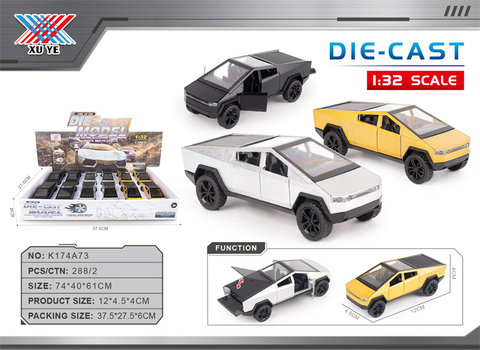1:32alloycarmodelTeslapickupthreedoorreturnforce(12units)