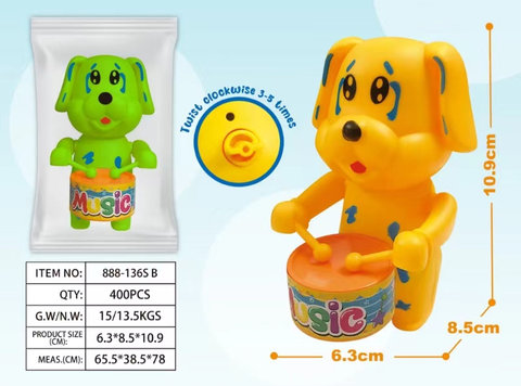 Fun interactive drumming dog chain toy