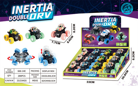 Graffiti Double Inertia Off-Road Vehicle Toys Inertia Vehicle Toys (Pack of 12)