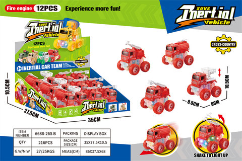 Light gear dual inertia engineering vehicle toys inertia vehicle toys (pack of 12 pcs)