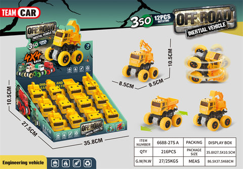 Lighting gear double inertia engineering vehicle toys inertia car toys (12 (12)
