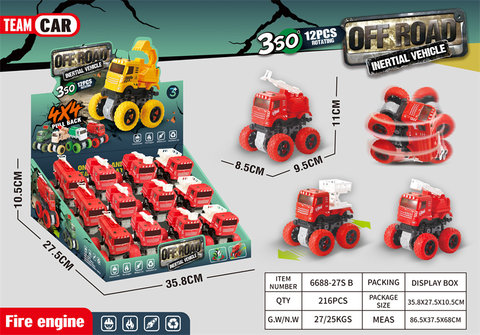 Lighting gear double inertia engineering vehicle toys inertia car toys (12 (12)