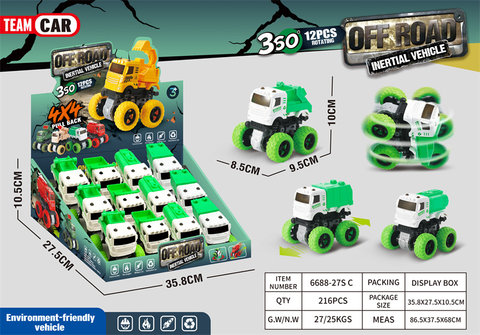 Lighting gear double inertia engineering vehicle toys inertia car toys (12 (12)