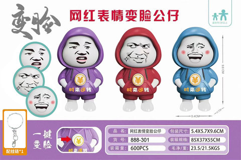 Cute face-changing expression emperor keychain