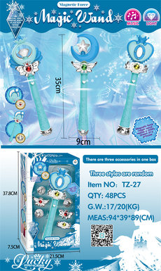 (Long magnet magic wand) Ice and snow doll toys, family toys