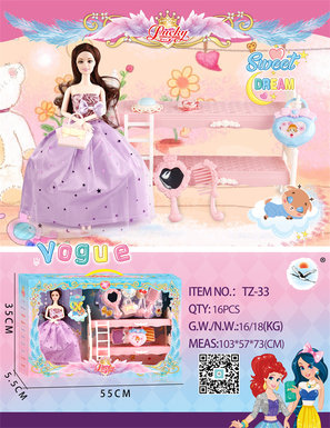 Lucky princess bunk bed big set doll toys house toys