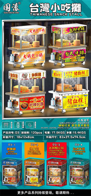 Taiwan night market stall Exquisite model night lamp decoration food stall (4 models are mixed evenly)
