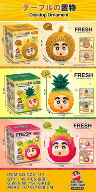 Giant crayon Xiaoxin glue cartoon Xiaoxin fruit decoration model durian. Pineapple. Dragon fruit (three mixed)