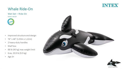 Big black whale mount inflatable toy