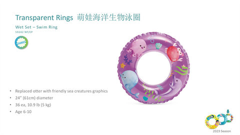 Transparent floating ring inflatable toy