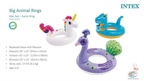 Animal group swimming ring inflatable toy