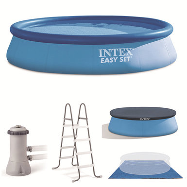 15-foot saucer-shaped pool inflatable toy set