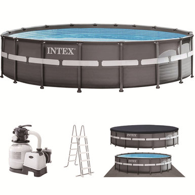 16-foot round pipe rack pool inflatable toy set