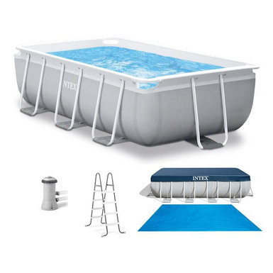 16-foot rectangular pipe rack pool inflatable toy set