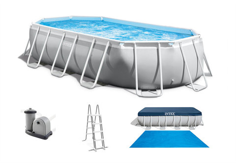 6m elliptical pipe rack pool inflatable toy set