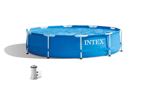 12-foot round pipe rack pool inflatable toy set