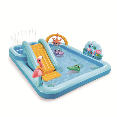 Crocodile garden slide park pool inflatable toy
