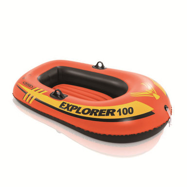 Orange Explorer one-person boat inflatable toy