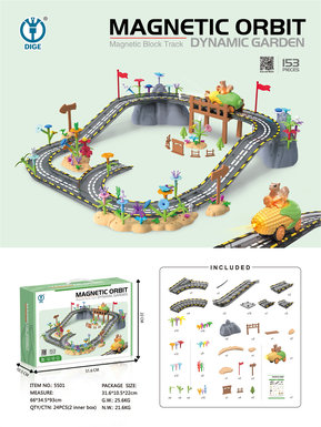 153PCS Puzzle Magnetic Track (Dynamic Garden) · Electric Lighting
