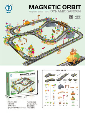 456PCS Puzzle Magnetic Track (Dynamic Garden) · Electric Lighting