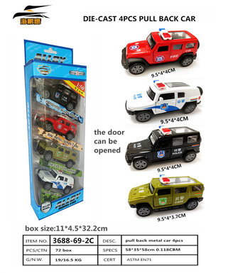 4metalSUVpolicecars,2doorsopen,pullback