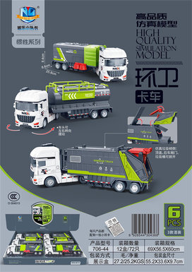 High-quality simulation model sanitation truck series 6pcs