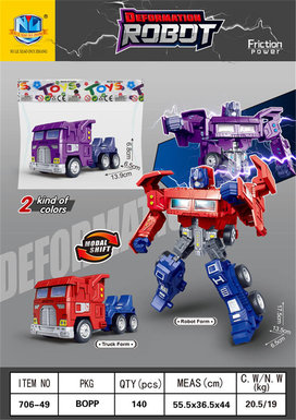High-quality simulated inertia manual deformation truck Coopers 8pcs