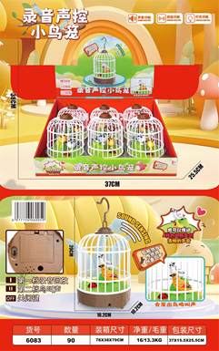Simulatedvoicecontrolledrecordingbirdcage6pcs