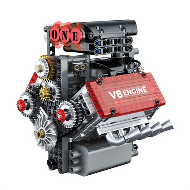 Electric American V8 engine building blocks, trendy toys, small particles compatible, high-end gifts for Lego car enthusiasts