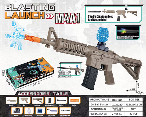 7.4V sealed color box M4A1 sudden machine rifle electric high-speed continuous electric gun toy gun