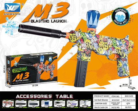 7.4V color box M3 micro-impulse electric high-speed continuous electric gun toy gun