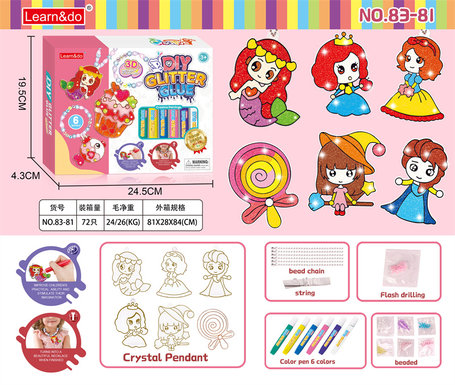 PrincessSeriesCrystalGluePaintingToys,EducationalToys,PretendPlayToys