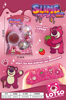 StrawberryBearDIYCrystalMudSlime
