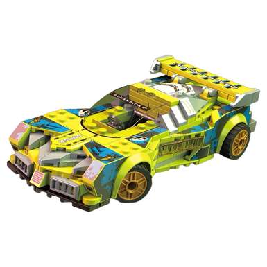 DrillingHorse096FSlidingBlockCarDIYPuzzleAssemblySmallParticleBlockCarModelAssemblyBlockCarOrnamentPuzzleToy