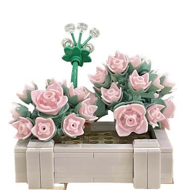 Succulentpottedsmallparticlebuildingblockflowerpottedsimulationeternalflowertoypuzzletoy