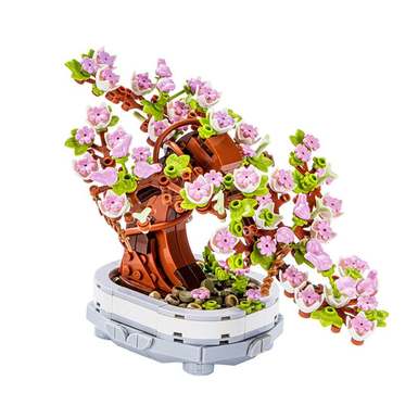 DiamondHorse100-2PeachSpringLegostylebuildingblocks,flowerpottedplants,boys'andgirls'toys,puzzletoys