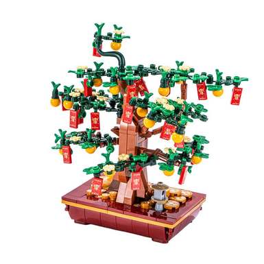 DiamondHorse100-4OrangeTreeLegostyleBuildingBlocksFlowerPottedPlantsBoysandGirlsToysPuzzleToys