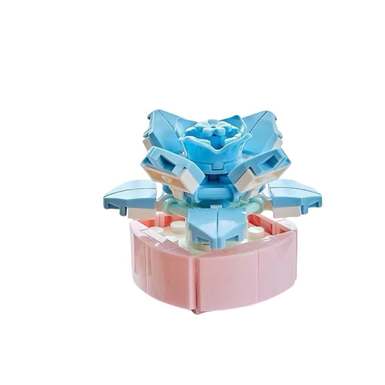 BluebirdsmallparticlebuildingblockflowerDIYassemblysmallbuildingblockplantpotteddesktopdecorationpuzzletoy
