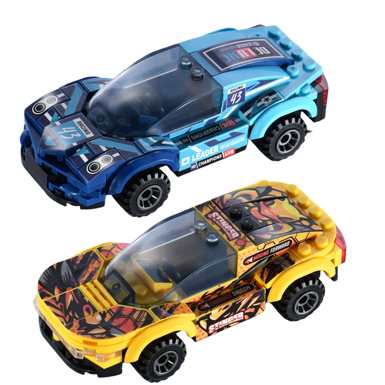 DiamondHorse107CLEGOstyleSmallParticleEightGridBlockCarBoyandGirlToyPuzzleToy