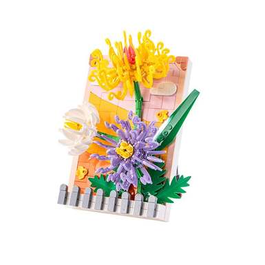 DiamondHorseChrysanthemumPhotoFrame112-1LegostyleSmallParticleBuildingBlocksFlowerToysforBoysandGirlsPuzzleToys