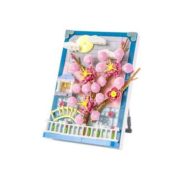 DiamondHorsePlumBlossomPhotoFrame112-8LegostyleSmallParticleBuildingBlocksFlowerToysforBoysandGirlsPuzzleToys