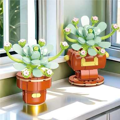 Diamondhorsesucculentpottedplant113-28LEGOstylesmallparticlebuildingblocks,flowertoysforboysandgirls,puzzletoys